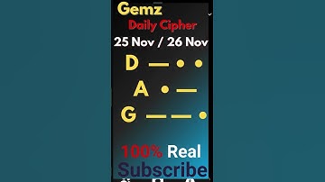 Gemz Daily Cipher Morse Code 25 & 26 Nov 2024 | Unlock Today’s Code & Rewards! #gemzdailycode
