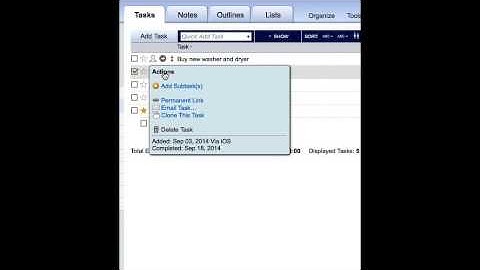 Toodledo Toosday: Dates in Action Menu