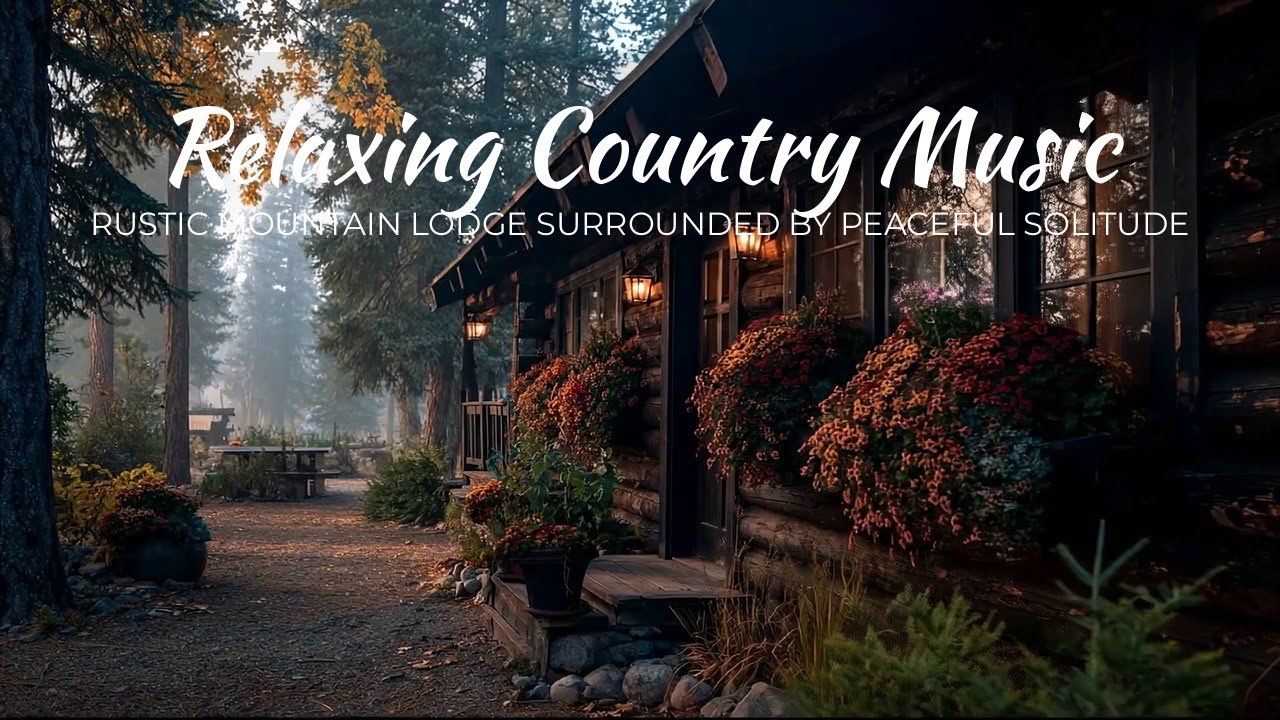 Relaxing Country Music | Rustic Mountain Lodge Surrounded by Peaceful ...