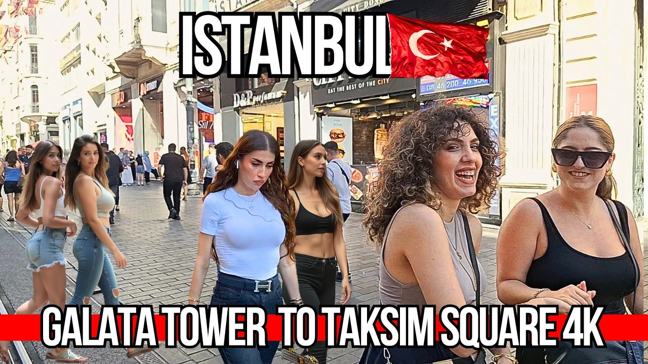 🇹🇷Istanbul 4K Walking Tour 2025 | Galata Tower, Istiklal, Taksim | Cafes, Restaurants, Brands, Shops