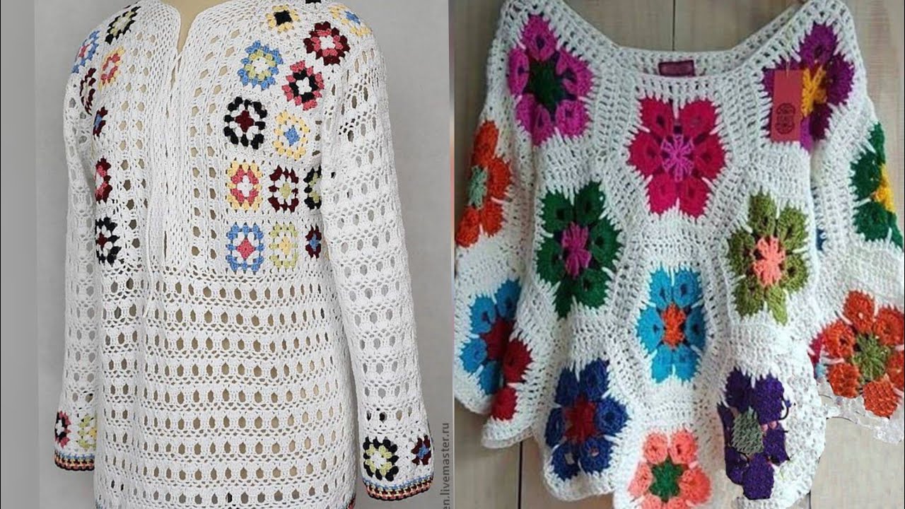 Awesome crochet shirts &top design/beautiful attractive multicolore