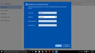 How to switch/remove Microsoft A/C (hotmail,live,outlook) to Local A/C at Windows 10... screenshot 5