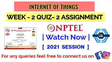Introduction To Internet Of Things | Week 2 Answers 2021 | NPTEL ||