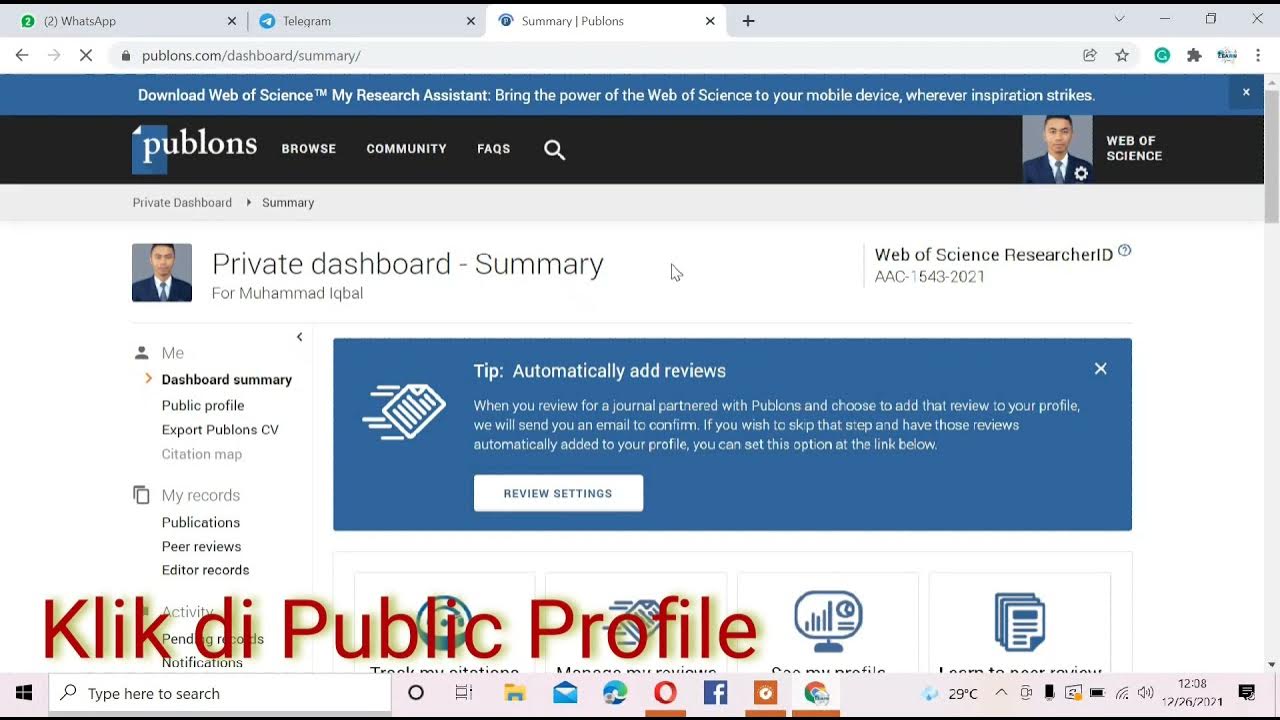 Web of science publons. Web of science publons