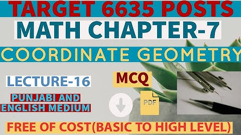 Coordinate Geometry mcq pseb math in punjabi for ett second exam 6635|Math free full batch Lec-16|