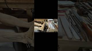Écorché, the work, the tools: anatomy study in wood