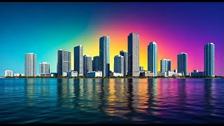 Miami downtown timelapse view from Key Biscayne bridge 4k videos