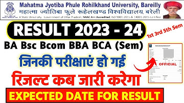 MJPRU UG ODD Semester Result | 1st , 3rd & 5th sem | BA Bsc Bcom BBA BCA Sem | #mjpru
