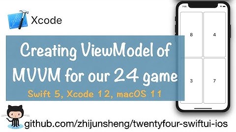 iOS SwiftUI 021: Creating SwiftUI VM, ViewModel of MVVM, for our 24 game