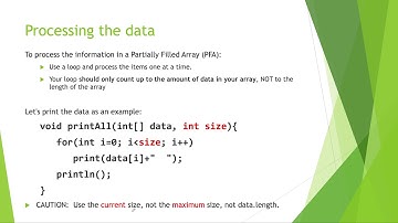 COMP1010 Partially-Filled Arrays Intro