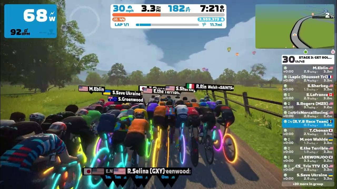 Zwift RACE STAGE 3 GET ROLLING Douce France Category B on Douce France