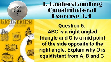 ABC is a right angled triangle and O is a mid point of the side opposite to the right angle. Explain