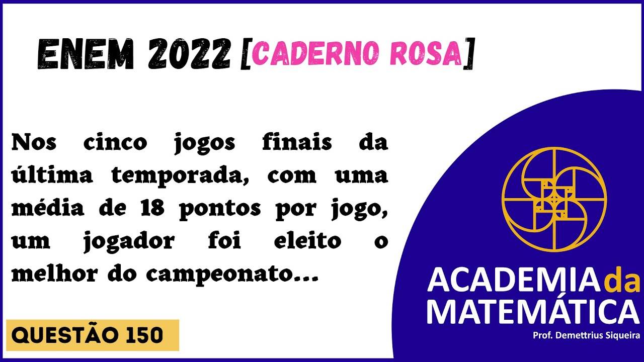 🔘Questão 150 - Caderno Azul, Função do Segundo Grau, MATEMÁTICA ENEM  2022 em 2023