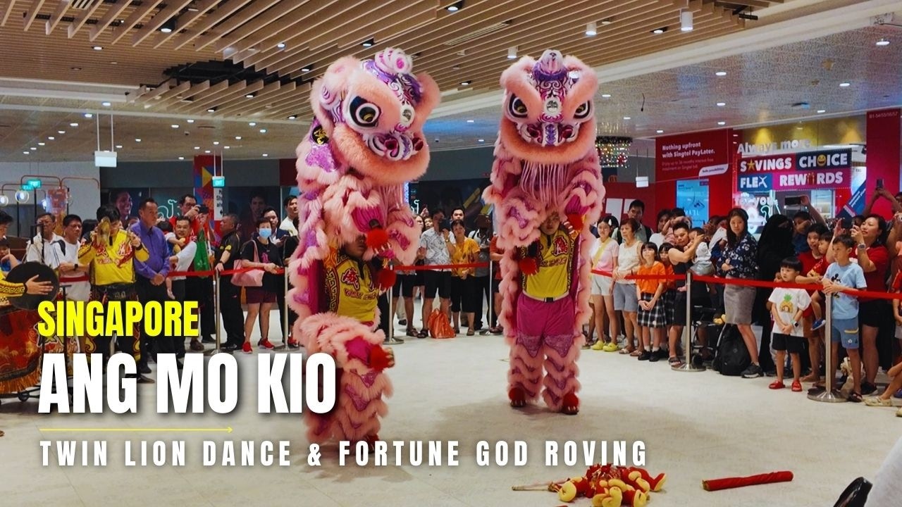 Lion Dance & Fortune God Blessings at AMKHub, Ang Mo Kio, Singapore | Singapore CNY Lion Dance