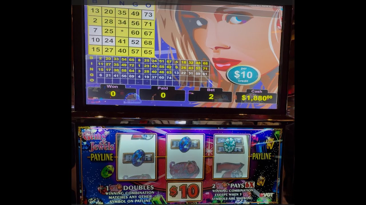 Part 2 -VGT Slots-Gems and Jewels $10 denom- Choctaw Casino-Durant
