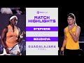 Sloane Stephens vs. Marie Bouzkova | 2022 Guadalajara Final | WTA Match Highlights