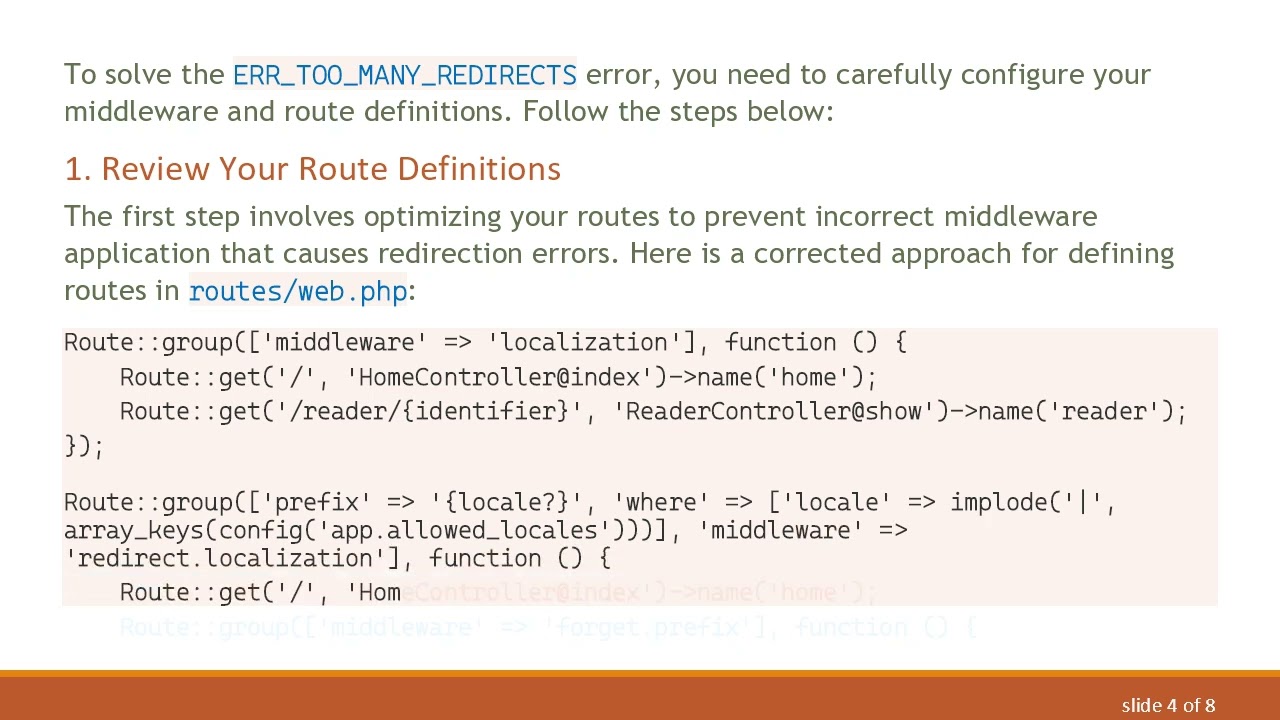 Resolving the ERR_TOO_MANY_REDIRECTS in Laravel Localization Middleware