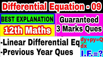 Board Exam 2021 - Linear Differential Equation 12th Maths Ch-09 - Best Video Ex-9.6 |06