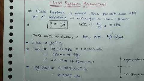 Fluid Pressure Measurement & Hydrostatic Law