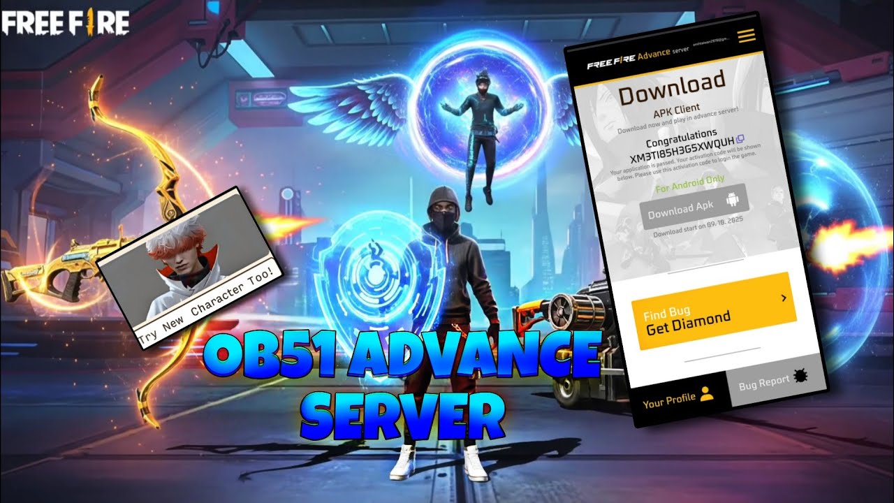 OB51 ADVANCE SERVER 💯 FREE FIRE OB51 ADVANCE SERVER ACTIVATION CODE 