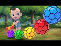 Playing squash balls | Seven Steps música colorida Learn Sing A Song! Infantil Nursery Rhymes