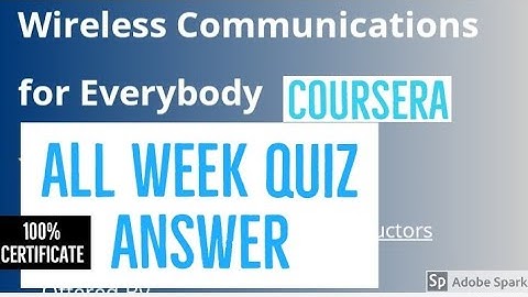 Wireless Communications for Everybody all week quiz answer || Wireless communication for everybody