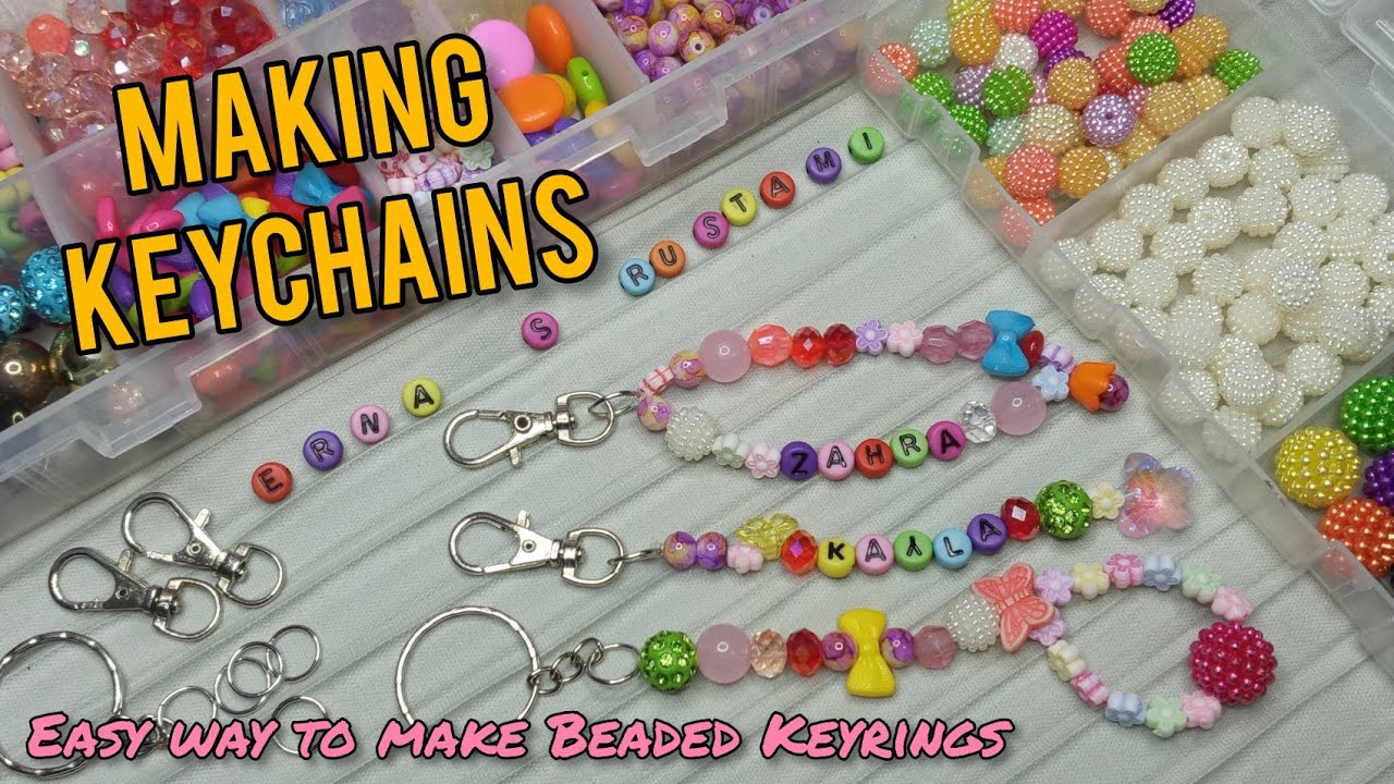 Beads Keychains Tutorial DIY Keyrings YouTube