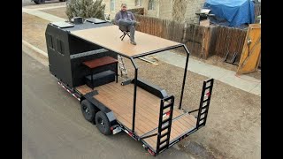 SECOND STORY DECK on a CAMPER?? What?! Crawler Hauler/Bugout Camper Build