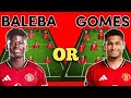 BALEBA or GOMES | Manchester United Potential Different Lineups Under RÚBEN AMORIM Season 2025/26