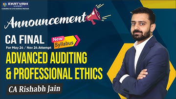 CA Final Audit New Batch | For May & Nov. 2024 Attempt | CA Rishabh Jain #cafinal #caclasses