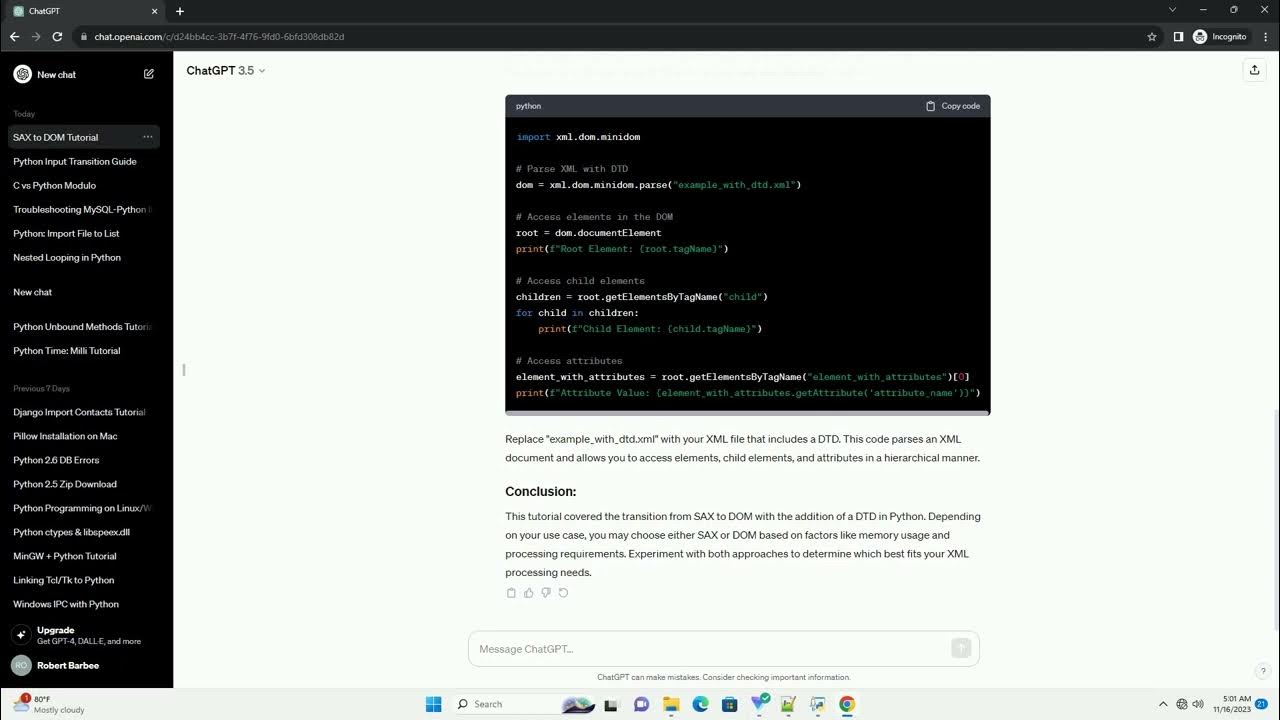 From Sax to Dom with DTD python - YouTube