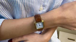 Vidéo: Montre Cartier Ceinture de Dame en Or jaune 18k vers 1970. Mécanique. 24 mm.