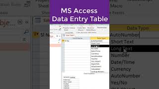 Access Data Entry Table Create Tutorial | #shorts #shortsfeed