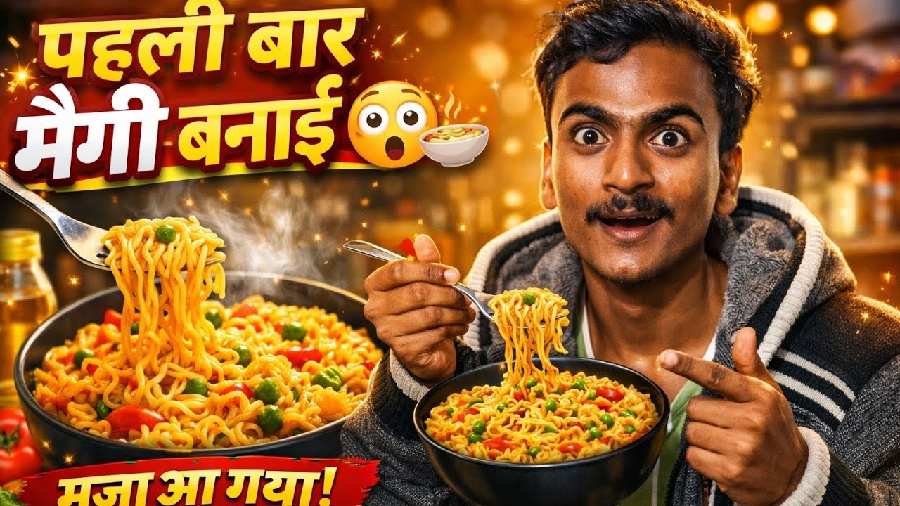 🍜 पहली बार घर पर मैगी बनाई | आसान और स्वादिष्ट रेसिपी 😍