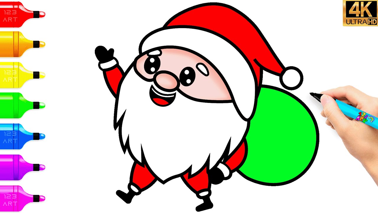 DESSIN DU PÈRE NOËL 🎅 COMMENT DESSINER LE PÈRE NOËL FACILE 😍DESSINER