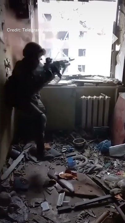 Ukrainian soldier narrowly avoids flying bullet