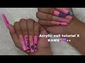 KAWS nail design | EXTRA LONG ACRYLIC FREESTYLE | WATCH ME WORK💕💜++ | Acrylic nails!