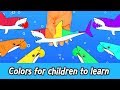 En colors for children to learn with sharks and whales animals animation for kidscocostoy