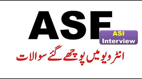 ASF ASI Interview Question Answer || Today ASF Interview Questions || How to Pass ASF interview