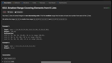 632. Smallest Range Covering Elements from K Lists
