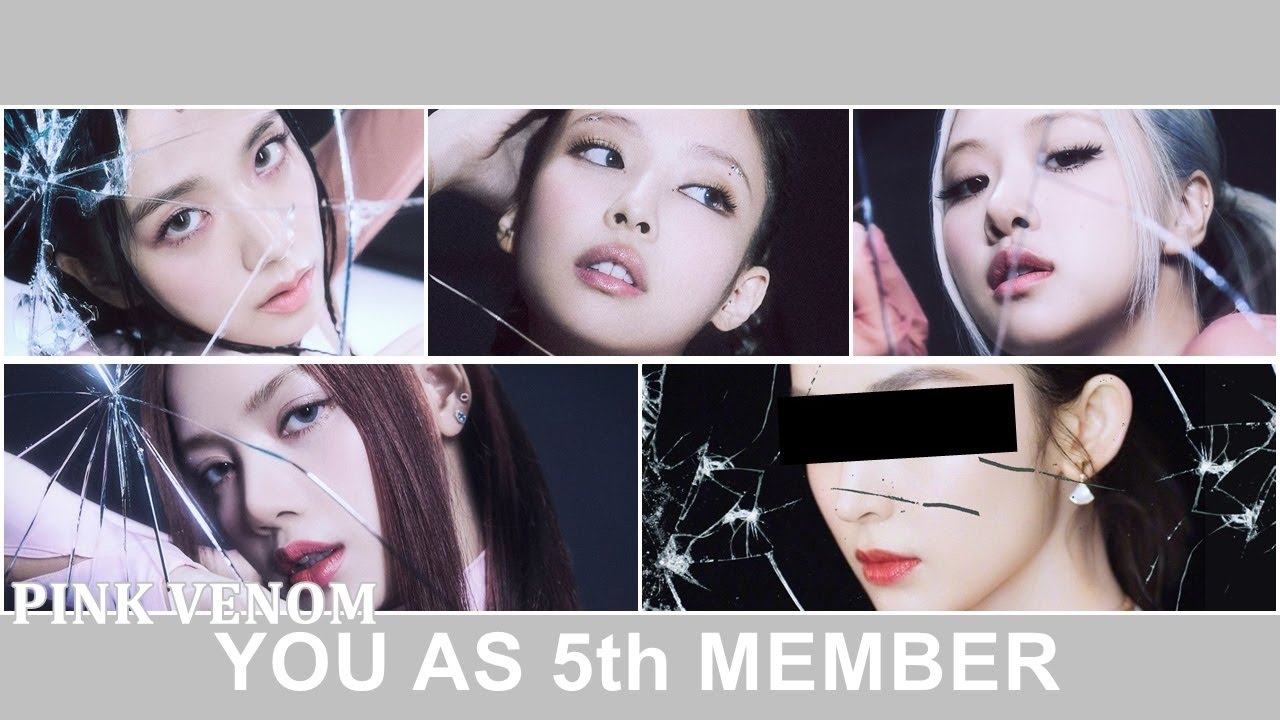 핑크 베놈 - 블랙핑크 [다섯 멤버 노래방 버전] (선 분포) 컬러 코딩 가사 한글/Rom