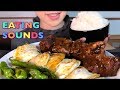 《Eating sounds/No talking》厚切り豚煮込み!目玉焼き!ししとう!ごはん!Braised pork!