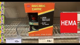 (HEMA) ARCADE GAME €15
For €15 you can get this Arcade Game from the HEMA.
Its a Mini Arcade but is it worth the money ?
200 games on this mini arcade and a 2.5 inch TFT screen. (HEMA) ARCADE GAME €15