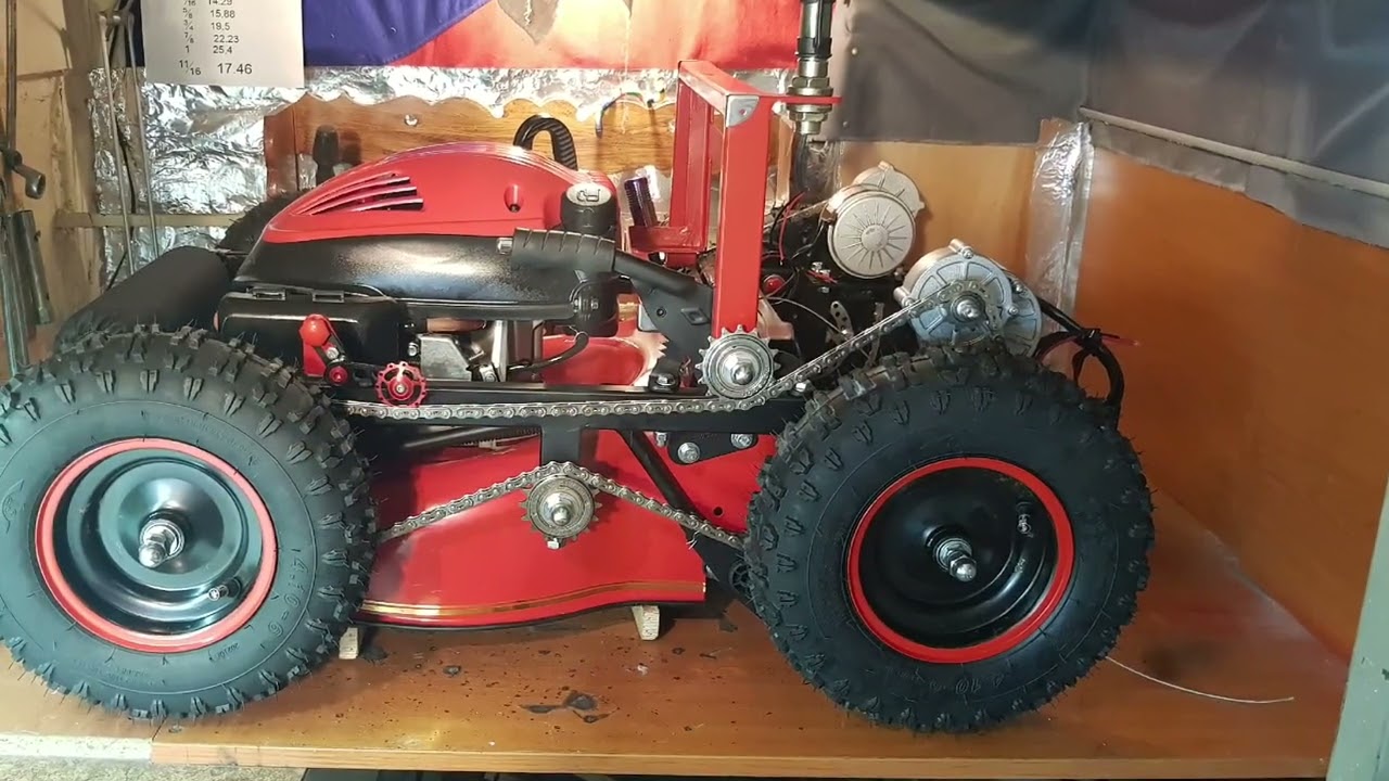 RC sekačka na trávu - stavba