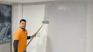 طلاء الجدران دهان مائي من البداية للنهاية وطريقة الدهان بنفسك  wall painting