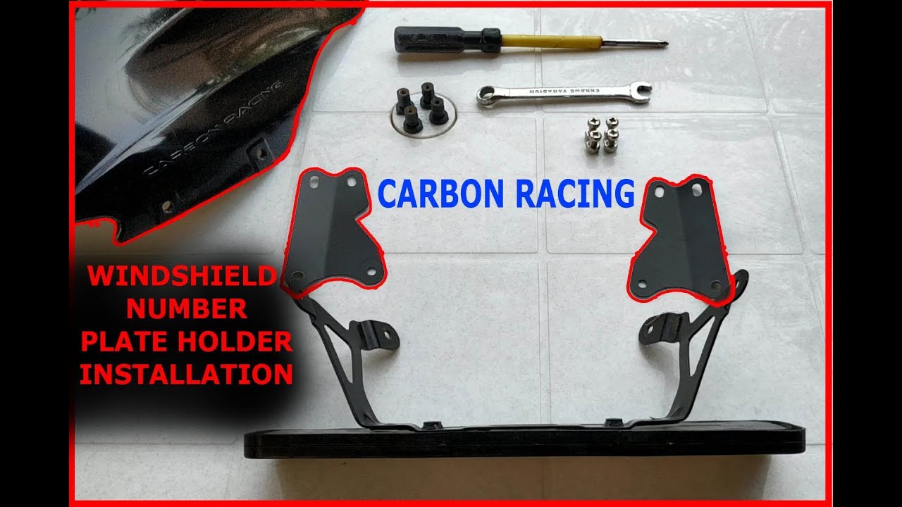 CARBON RACING WINDSHIELD DOMINAR 400 NUMBER PLATE HOLDER INSTALLATION
