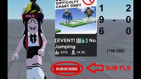 Roblox: No Jumping Difficulty Chart Obby [Stage 196-200]