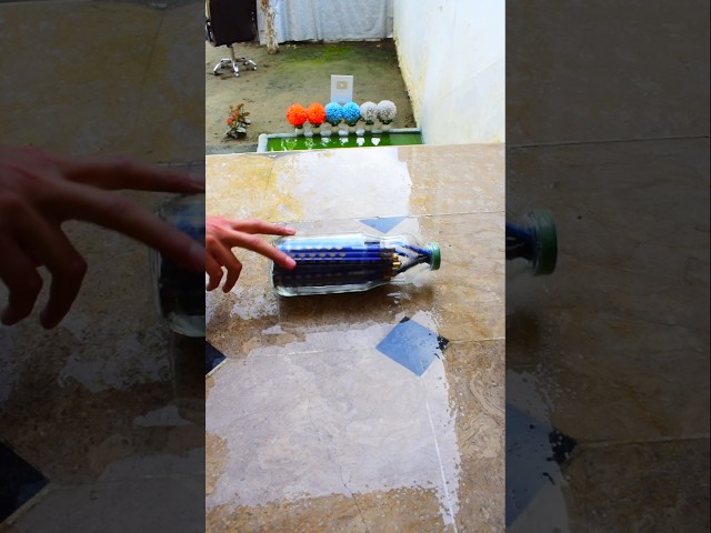 Yellow VS Blue glass bottle