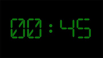 45 Seconds Digital Timer - Green on Black Background with Alarm