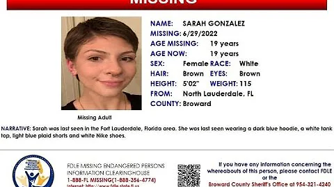 19 YEAR OLD SARAH GONZALEZ HAS BEEN MISSING SINCE ...